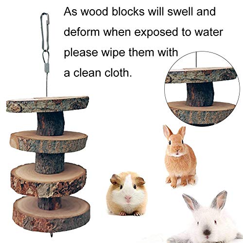 XYDZ 2PCS Juguete para Masticar Conejo, Natural Manzana Palos de Madera para Juguete para Moler Dientes para Conejo Hámster Loro Chinchillas Cobayas Gerbos Ratas Masticar
