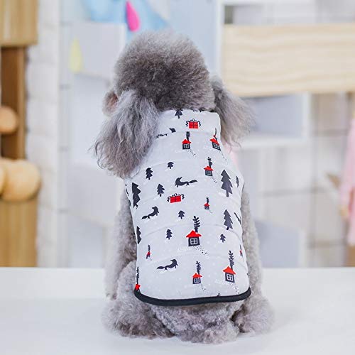 XYZMDJ Mascota Otoño Invierno Abrigo de Chaleco cálido para Perros pequeños medianos Chaqueta de plumón de Cachorro Sudaderas con Capucha Paisaje cósmico (Color : Blue, Size : X-Large)