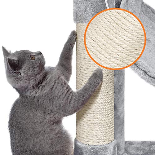 Yaheetech Árbol para Gatos Rascador Pequeño Torre de Escalada para Gato Poste Arañar 138,5cm
