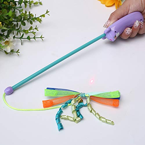 Yamer Juguete eléctrico para gato con puntero de juguete divertido para gatito y mascota, con varita de campana (color al azar)
