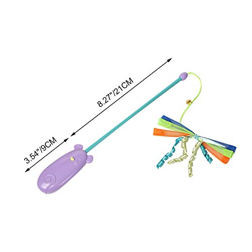 Yamer Juguete eléctrico para gato con puntero de juguete divertido para gatito y mascota, con varita de campana (color al azar)