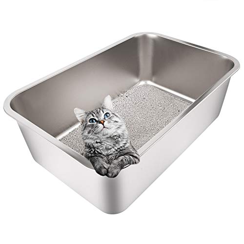 Yangbaga Arenero Gigante Gato Aseo Gatos Conejo 50 * 35 * 20cm CM (Plata)