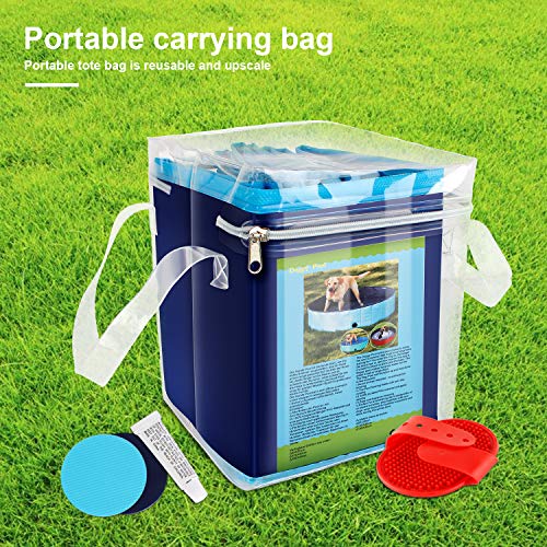 YAOBLUESEA Piscina para Perros, Plegable PVC Piscina Bañera para Gatos Animales Bebes Grandes, Adecuado para Interior y Exterior (120x30cm)