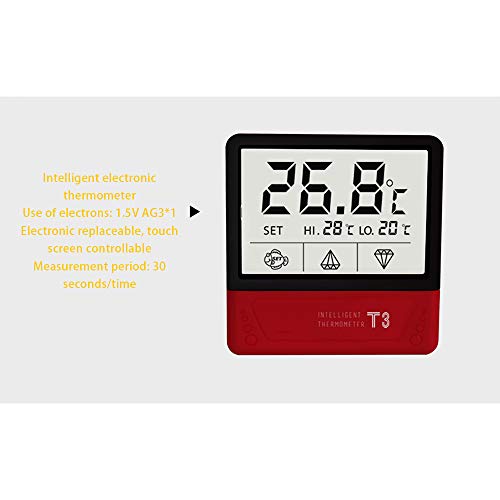 YChoice365 Termómetro de acuario Pantalla táctil digital Termómetro de tanque de peces con pantalla LCD grande Termómetros de acuario digital Termómetros de agua