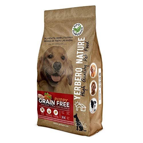 YERBERO Nature Grain Free Puppy Salmon, Comida SIN Cereales para Cachorros 2,5kg