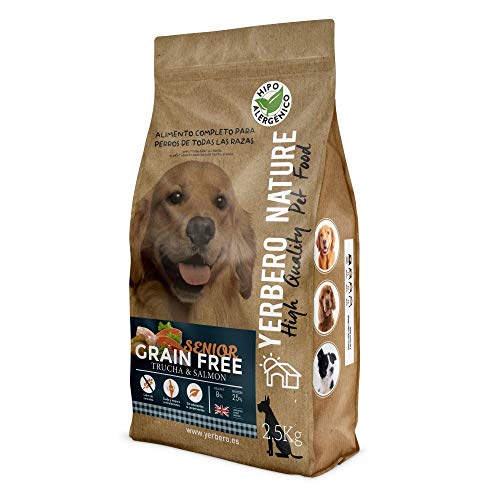 YERBERO Nature Grain Free Senior Comida SIN Cereales salmón para Perros 2,5kg