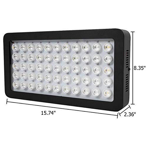 YEZIO Calentador de Mascotas Crecimiento de Las Plantas del Acuario Acuario de iluminación LED Marinos pecera Luces LED de luz de 165W Coral acuática Caso Negro Luz regulación Manual