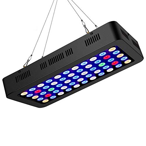 YEZIO Calentador de Mascotas Crecimiento de Las Plantas del Acuario Acuario de iluminación LED Marinos pecera Luces LED de luz de 165W Coral acuática Caso Negro Luz regulación Manual