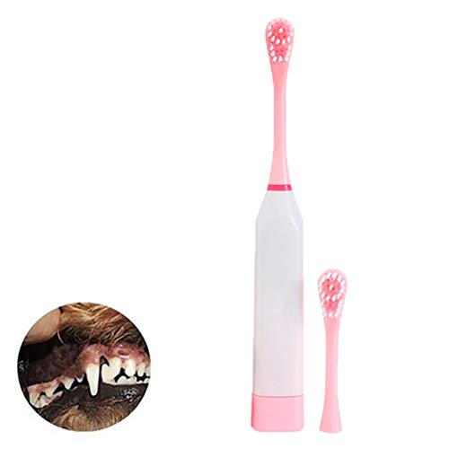 YiGo Cepillo de Dientes eléctrico Profesional del Perro ultrasónico Tecnología del Cepillo de Dientes del Perro casero Cepillo adición Mal Aliento tártaro para Pequeño Mediano Grande Perros y Gatos