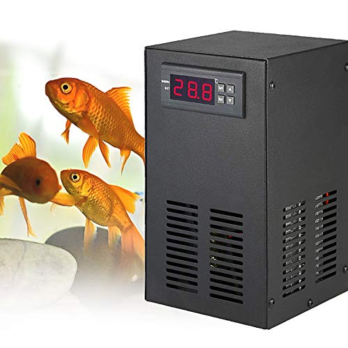 YJINGRUI Enfriador de Agua de Acuario Sistema de enfriamiento de Tanque de Peces de 9 galones 20-30 ℃ para Pasto de Agua/Cristal/camarones/Medusa/Coral (10-40℃, 5Gal/20L)