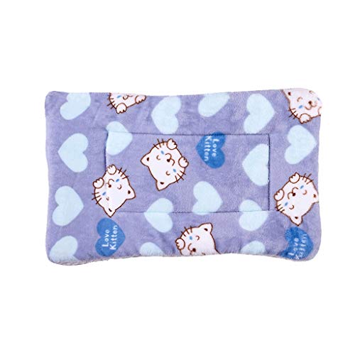 YKW Manta Estera del Gato Mascota Engrosamiento del Perro casero del edredón Nido Mat Cuatro Estaciones Universal Aire Acondicionado Mat Caliente (Color : Dark Blue, Size : 21.65 * 16.53in)