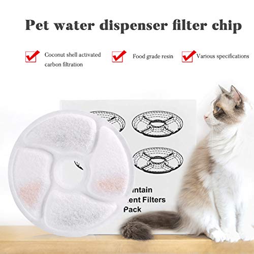 Yolistar Gato Fuente de Agua Filtros 1.6L para Fuentes de Flores 6 Piezas Mascota Fuentes de Flores Filtros de Repuesto con Resina y Carbón Activo para Perros y Gatos Fuente para Beber