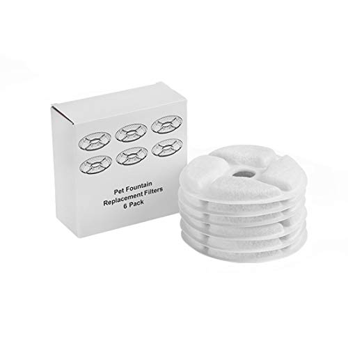 Yolistar Gato Fuente de Agua Filtros 1.6L para Fuentes de Flores 6 Piezas Mascota Fuentes de Flores Filtros de Repuesto con Resina y Carbón Activo para Perros y Gatos Fuente para Beber