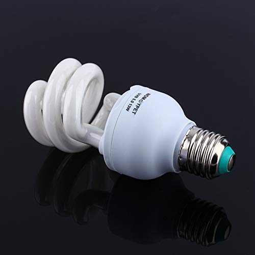 YOUTHINK Lámpara de Terrario Tropical 13W Uvb 5.0 E27 Base Ahorro de Energía Tortuga Serpiente Reptil Bombilla Lámpara UV Bombilla Fluorescente Compacta