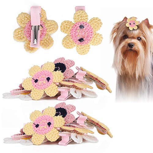 YOUTHINK Lazos para el Pelo de Perro Cachorro 20 Piezas Lazo pequeño con Clip, Accesorios para el Pelo de Gato de poliéster Productos de Aseo para Mascotas