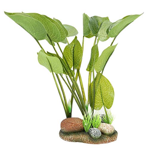 YOUTHINK Tanque de Peces Decoraciones de Plantas Acuario de Resina Sintética Simulación Vívida Artificial Plantas de Agua de Roca para Acuario Paisaje Realista Planta Falsa(Verde)