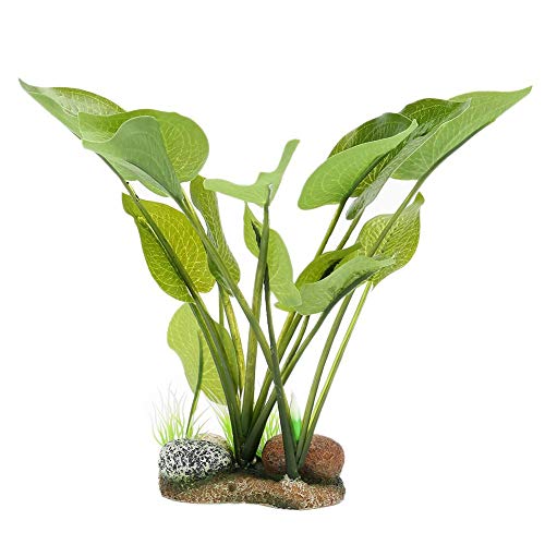 YOUTHINK Tanque de Peces Decoraciones de Plantas Acuario de Resina Sintética Simulación Vívida Artificial Plantas de Agua de Roca para Acuario Paisaje Realista Planta Falsa(Verde)