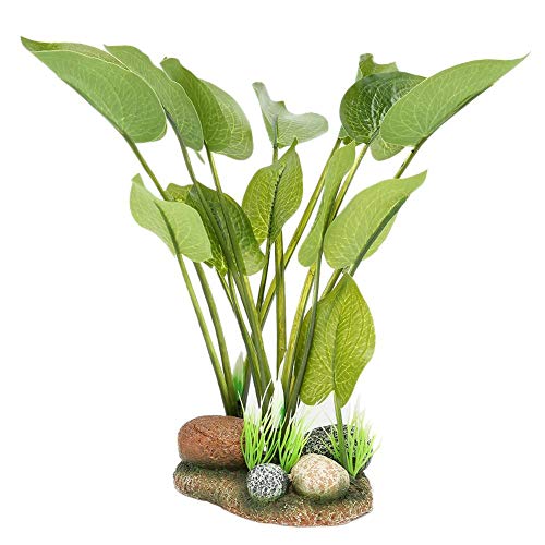 YOUTHINK Tanque de Peces Decoraciones de Plantas Acuario de Resina Sintética Simulación Vívida Artificial Plantas de Agua de Roca para Acuario Paisaje Realista Planta Falsa(Verde)