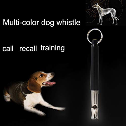 Yuanzi - Silbato de Perro, Silbato ultrasónico para Perro, Gato y Animales, con Correa (3 Paquetes, Negro)