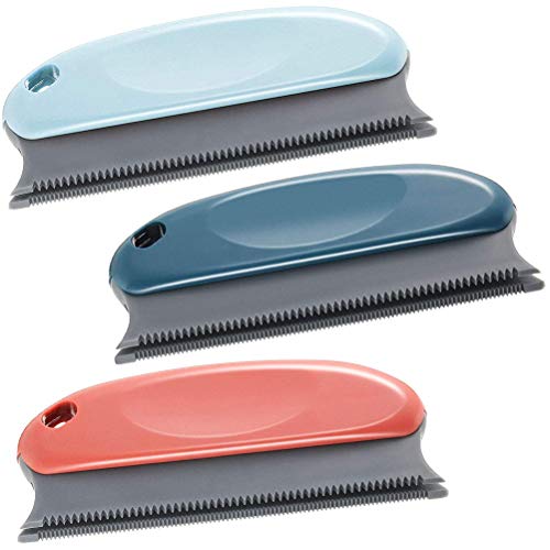 YUESEN Pet Hair Remover 3 Pcs Quitapelos para Mascotas, Cepillo Reutilizable Lavable del Removedor del Pelo del Animal Doméstico para el Sofá de la Ropa de la Alfombra(Rojo y Azul, Azul Marino)
