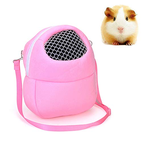 YUIP Hamster Carrier, Portador de hámster de un Hombro, Portador de hámster de un Hombro Rosa, con Correa para el Hombro, Adecuado para pequeñas Mascotas Erizo azúcar ratón Ardilla Conejo (Rosa)