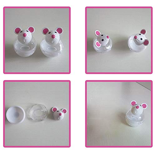 Yunnuopromi - Dispensador de alimentos para mascotas, gato y ratón, color blanco