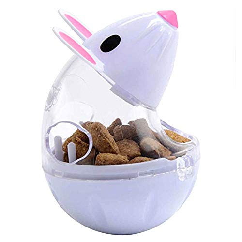 Yunnuopromi - Dispensador de alimentos para mascotas, gato y ratón, color blanco