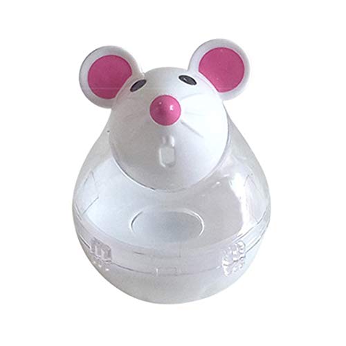 Yunnuopromi - Dispensador de alimentos para mascotas, gato y ratón, color blanco