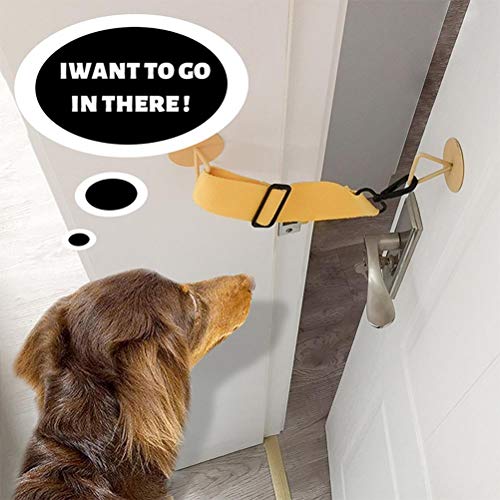 Yunobi Door Buddy Correa ajustable para puerta y pestillo, sin perforaciones, correa para puerta de perro y gato, correa de liberación rápida para una cómoda entrada de gato y perro