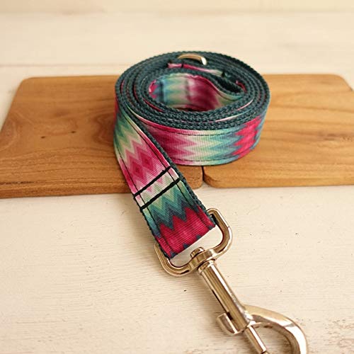 YUQIAN Collar para Mascotas Nylon Personalizado Cachorro Gato Nombre Etiqueta De Identificación Collares Ajustables Correa De Plomo Juego Grabado Gratis Collares De Perro