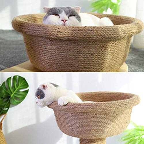 YWAWJ Plataforma de asada de madera para gatos de interior Plataforma de salto de madera seda del gato de la cuerda de la cuerda del asiento del gato del gato del gato del gato del gato del gato del r