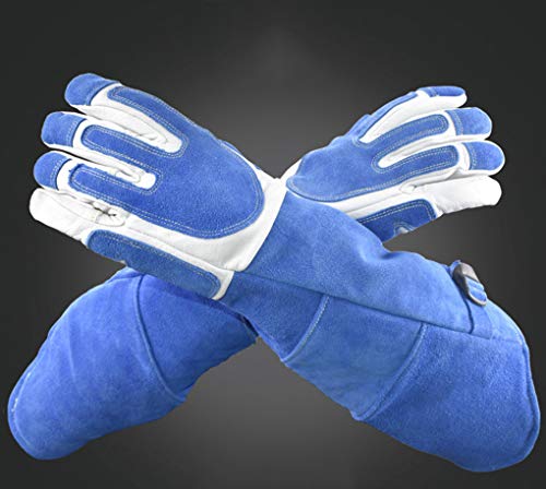 Yx-outdoor Guantes Anti-mordidas para Mascotas, Perro Gato, ratón, Serpiente, Anti-rasguños Alarga y Espesa Guantes Protectores duraderos y Resistentes a Las mordeduras, 55 cm / 21,7 Pulgadas