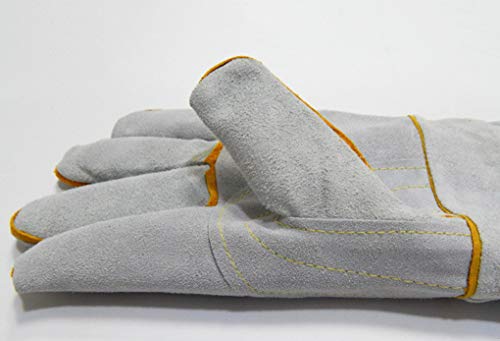 Yx-outdoor Guantes Anti-mordidas, para Perro Gato ratón Otras Mascotas Anti-Rayado Espesar y alargar Piel de Vaca, Guantes Protectores Resistentes a mordeduras, Blanco
