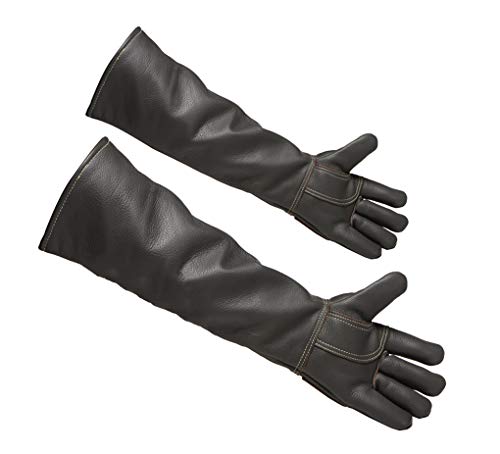 Yx-outdoor Mascotas Guantes Anti mordidas, Entrenamiento y Lavado de Mascotas Piel de Vacuno de Doble Capa Engrosada y Alargada Guantes de jardinería y Animales, 60 cm / 23,6 Pulgadas
