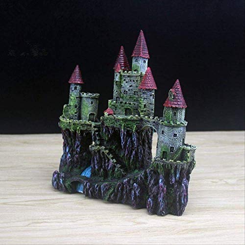 ZAAQ Adorno de decoración de Acuario Artificial Europea Rockery Castle Paisaje Decoración del Acuario Torres Medievales Decoración del Acuario