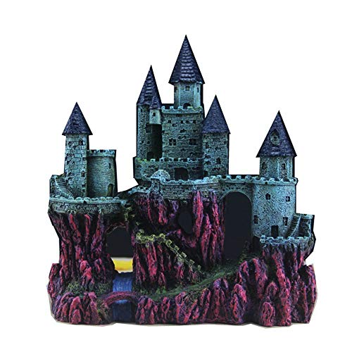 ZAAQ Adorno de decoración de Acuario Artificial Europea Rockery Castle Paisaje Decoración del Acuario Torres Medievales Decoración del Acuario