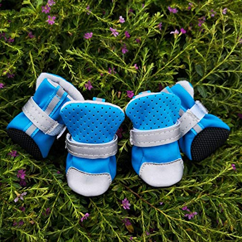 Zapatos del Perro Calzado Deportivo, Botas Antideslizantes Impermeables Transpirables Ajustable Botines Antideslizantes Zapatos Reflectantes Protector De La Pata para Perros Pequeños