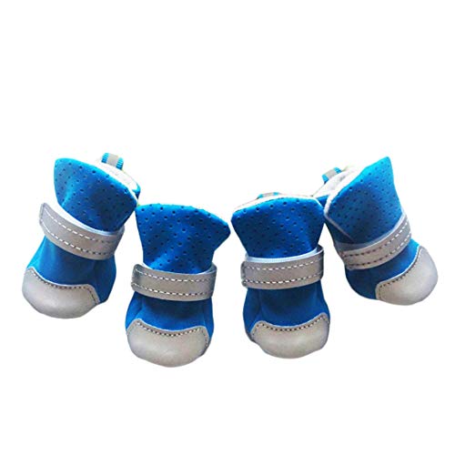 Zapatos del Perro Calzado Deportivo, Botas Antideslizantes Impermeables Transpirables Ajustable Botines Antideslizantes Zapatos Reflectantes Protector De La Pata para Perros Pequeños