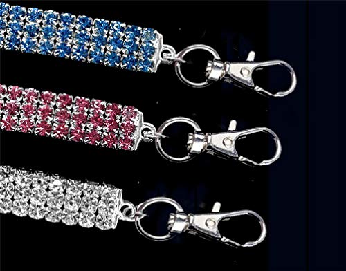 Zeagro Collar para mascota, cachorro, gato, collar elástico con diamantes de imitación, collar para gatos pequeños (S-blanco)