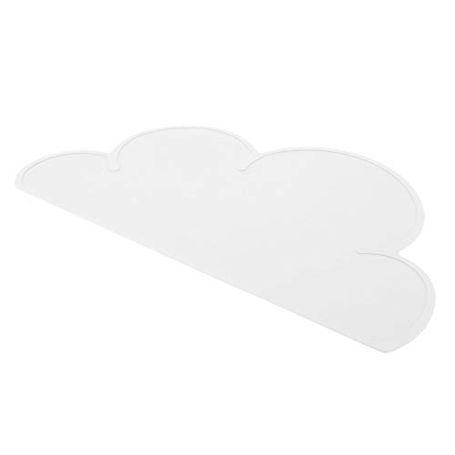 Zerodis Alfombrilla de alimentación Antideslizante para Mascotas, Forma de Nube Gatos Perros Alfombra de alimentación de Silicona Alfombrilla de Mesa Cubiertos Almohadilla Fija(Blanco)