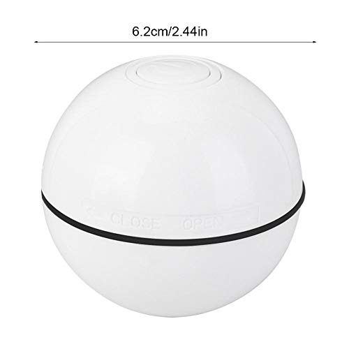 Zerodis Juguetes interactivos para Gatos Pelota de Bola rodante automática Juguetes ABS Carga USB Luz Brillante LED Inteligente Jugar Pelota para Gato Mascota(Blanco)