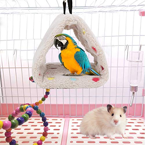 Zerodis Peluche Hamster Bird Hammock Hammock Cage Toy Winter Warm Bird Nest Nut House Choza para Mascotas pequeñas Loros Myna Sugar Glider Birds(M)