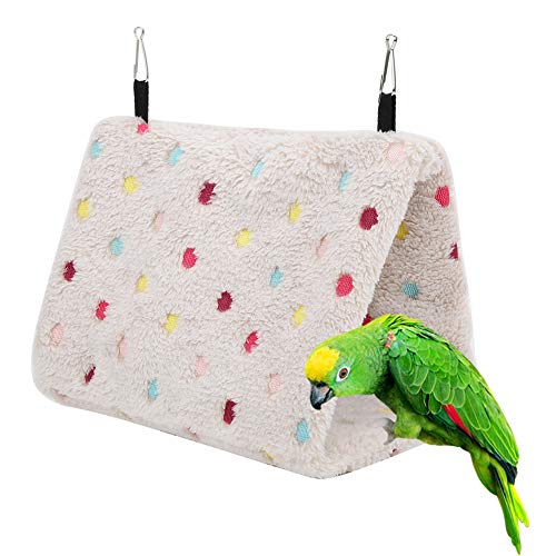 Zerodis Peluche Hamster Bird Hammock Hammock Cage Toy Winter Warm Bird Nest Nut House Choza para Mascotas pequeñas Loros Myna Sugar Glider Birds(M)