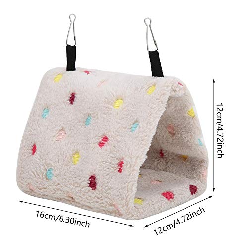 Zerodis Peluche Hamster Bird Hammock Hammock Cage Toy Winter Warm Bird Nest Nut House Choza para Mascotas pequeñas Loros Myna Sugar Glider Birds(M)