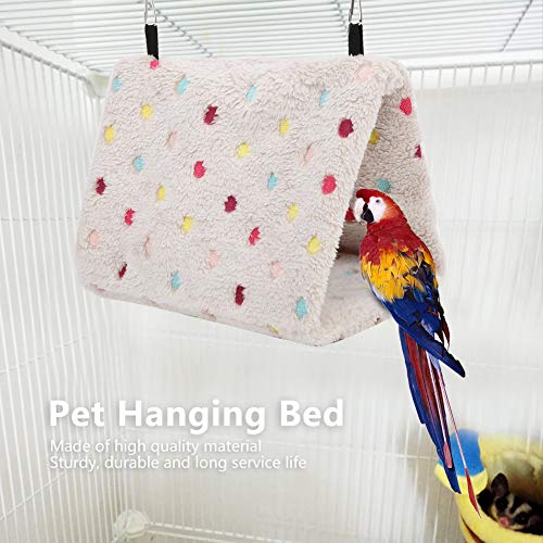 Zerodis Peluche Hamster Bird Hammock Hammock Cage Toy Winter Warm Bird Nest Nut House Choza para Mascotas pequeñas Loros Myna Sugar Glider Birds(M)