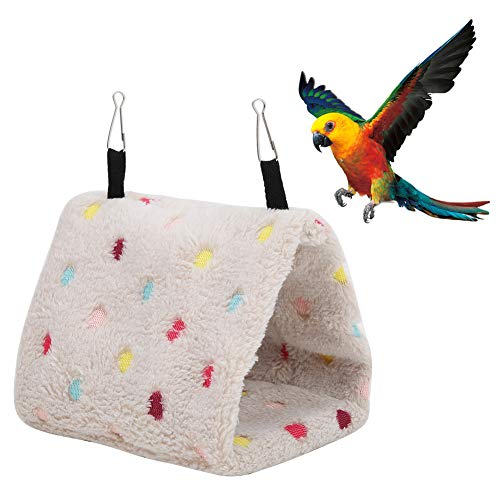 Zerodis Peluche Hamster Bird Hammock Hammock Cage Toy Winter Warm Bird Nest Nut House Choza para Mascotas pequeñas Loros Myna Sugar Glider Birds(M)