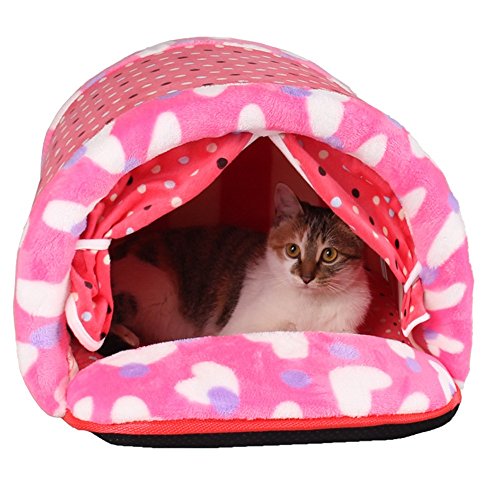 Zhanghanzong-Belt Casa de Mascotas Cat Nest Cotton Cat Calidez Sordos Suministros Dormitorio Casa para Perros Cama para Mascotas para Gatos y Cachorros de la má (Color : Rojo)
