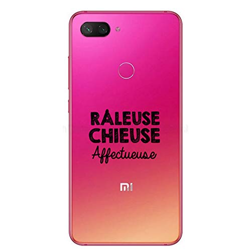 Zokko - Carcasa para Xiaomi Mi 8 Lite Ralladora de Perro con Gato, Suave y Transparente, Tinta Negra