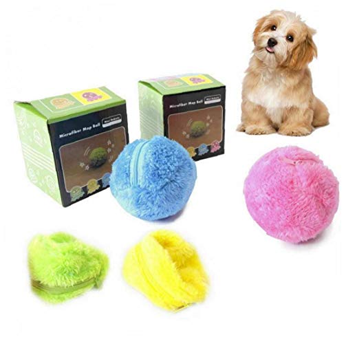 Zonfer Mágica Bola De Rodillo De Bola Electrictoy Mascotas con 4 Tapa para Mascotas Juguetes Educativos para Perro De Animal Doméstico del Gato