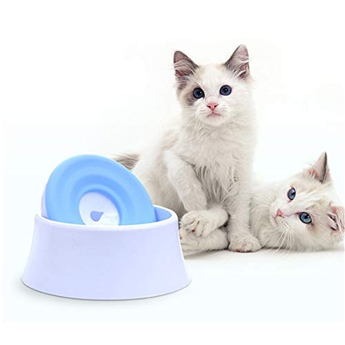 Zongha Comedero Perro Comedero Gato Bolos Criado de Gato Cuenco para Perros y Gatos Superficial de Gato De plástico de Perro Gato tazones de plástico Blue